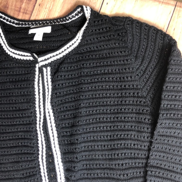 NWT CHARTER CLUB | Garden Party Black Cardigan Med - Picture 3 of 7